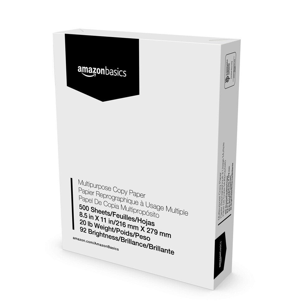 Amazon Basics Multipurpose Copy Printer Paper, 8.5 X 11 Inches, 20 Lb ...