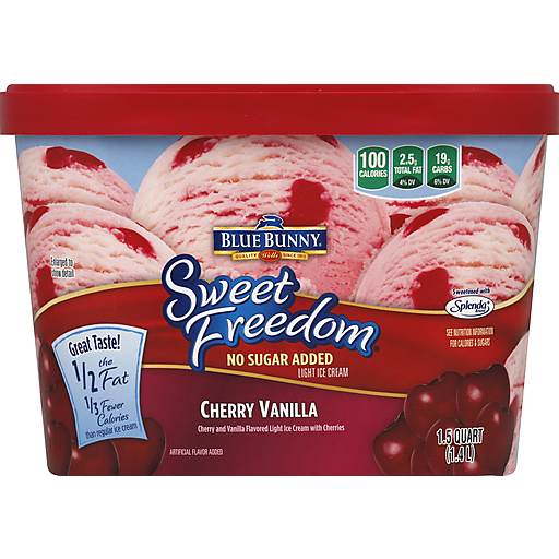 Blue Bunny, Sweet Freedom, Light Ice Cream, Cherry Vanilla, Cherry Vanilla