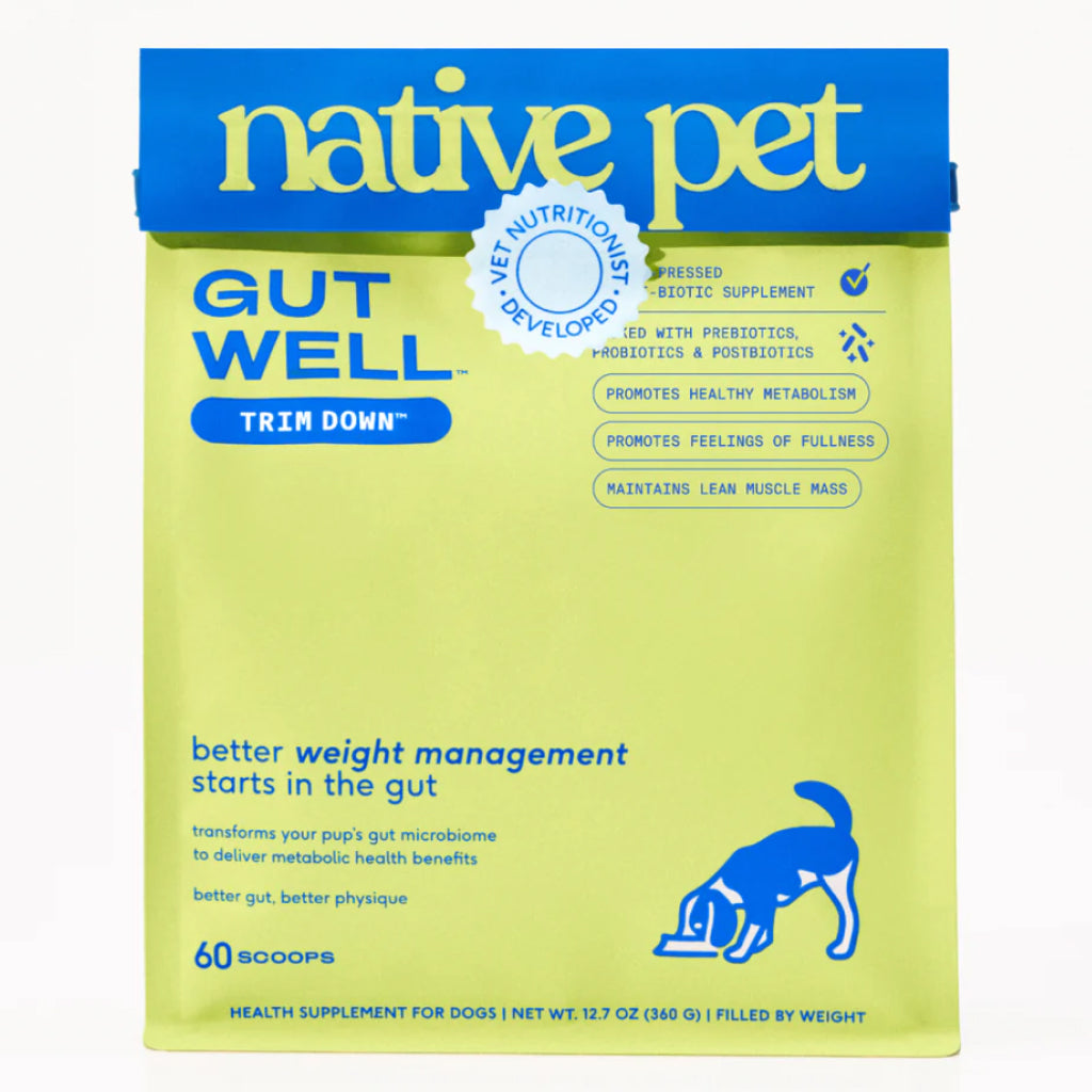 Native Pet Gutwell Trim Down, Weight Management & Metabolic Supplement For Dogs (60 Scoops)
