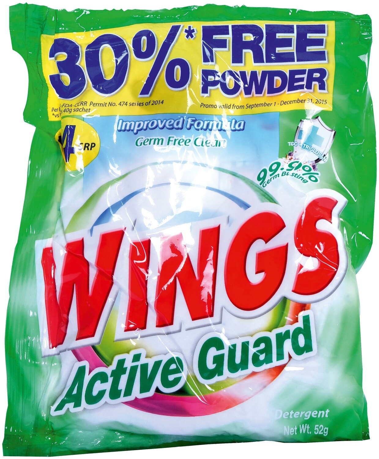 Wings Detergent Powder Active Guard 57g