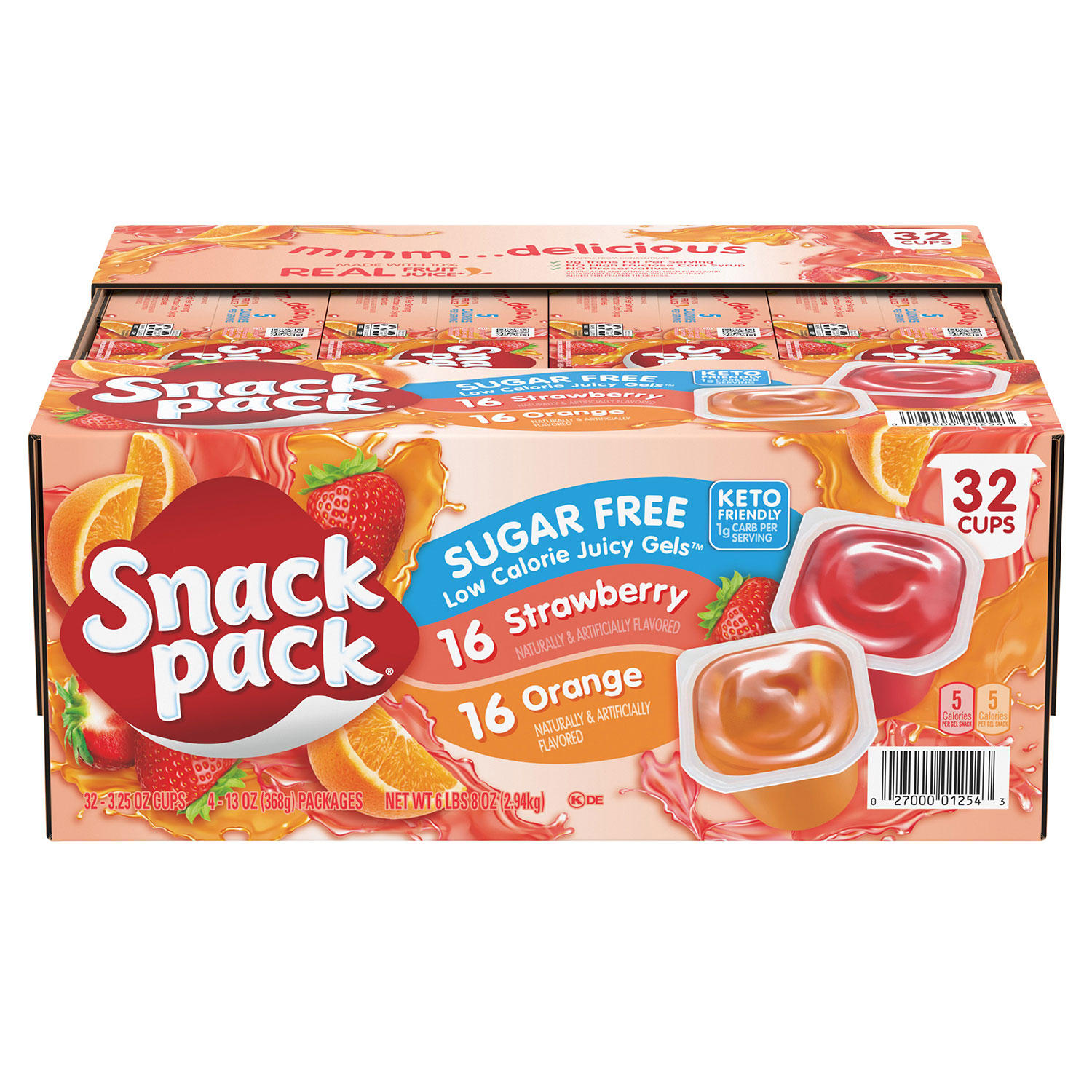 Sugar Free Low Calorie Juicy Gels, Strawberry, Orange