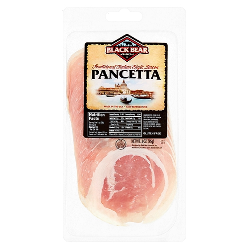 Black Bear, Traditional Italian Style Bacon Pancetta