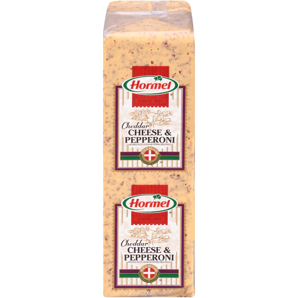 Premium Pasteurized Process Cheddar and Pepperoni Cheese Product, Cheddar Cheese & Pepperoni