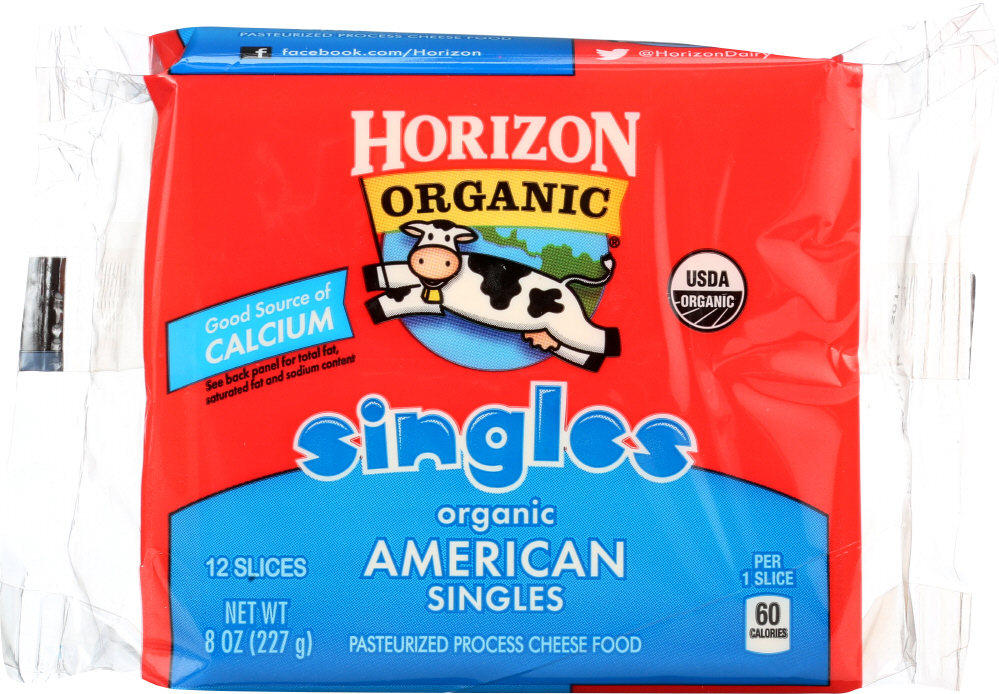 American Organic Singles Pasteurized Process Cheese Product, American