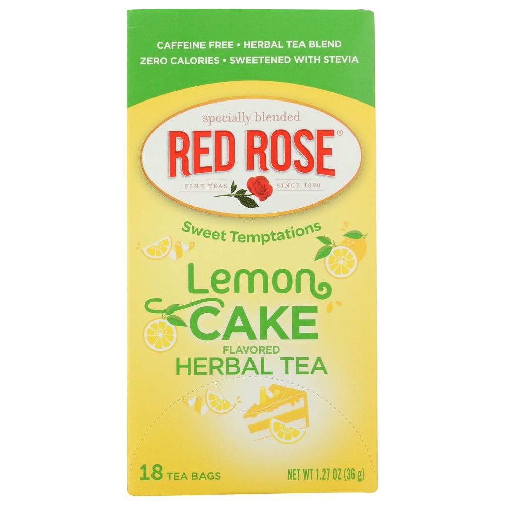 Lemon Cake Flavored Caffeine-Free Herbal Tea Bags, Lemon Cake