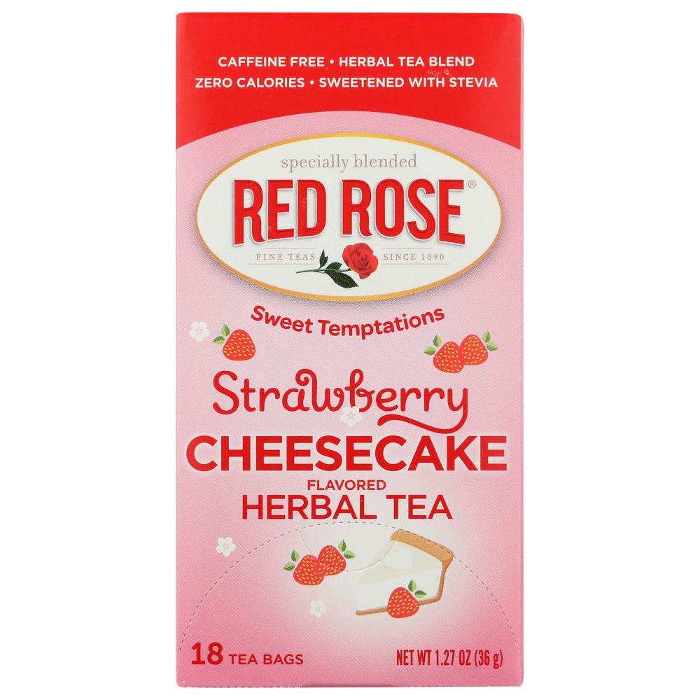 Strawberry Cheesecake Flavored Caffeine-Free Herbal Tea Bags, Strawberry Cheesecake