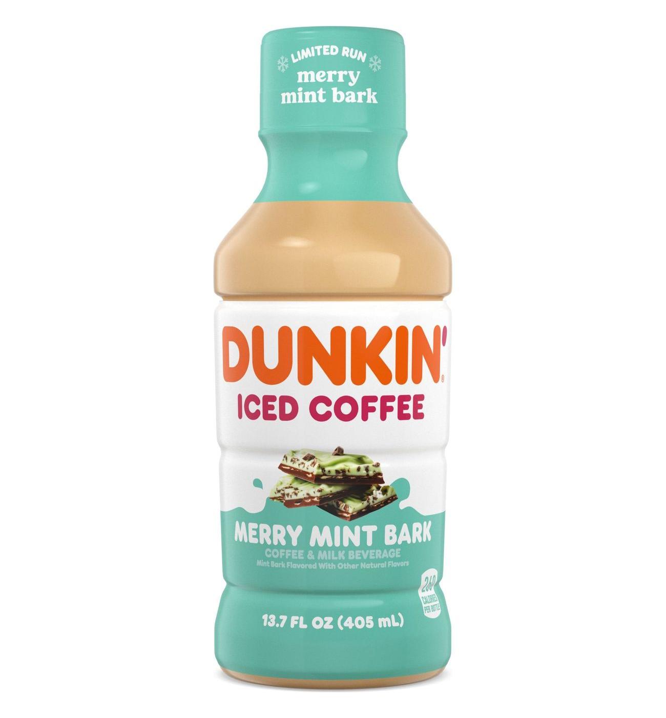 Photo of Dunkin' Merry Mint Bark Iced Coffee Single Bottle 13.7 Fl Oz