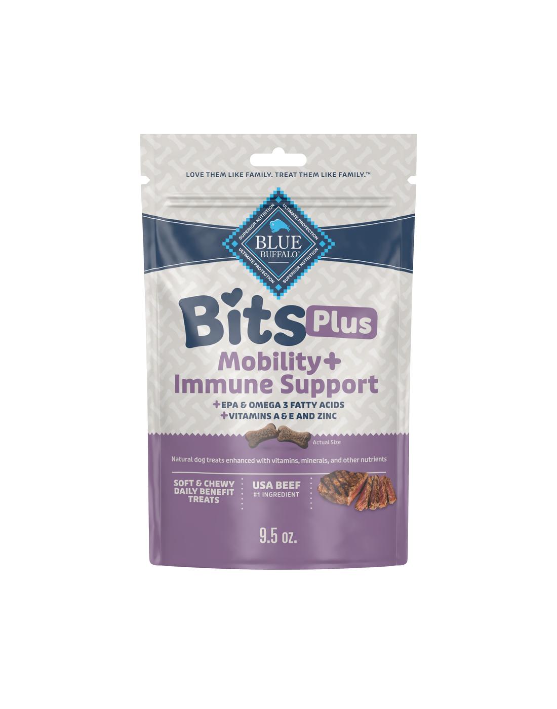 Blue Buffalo Bits Plus Mobility & Immune Support Dog Treats - Beef