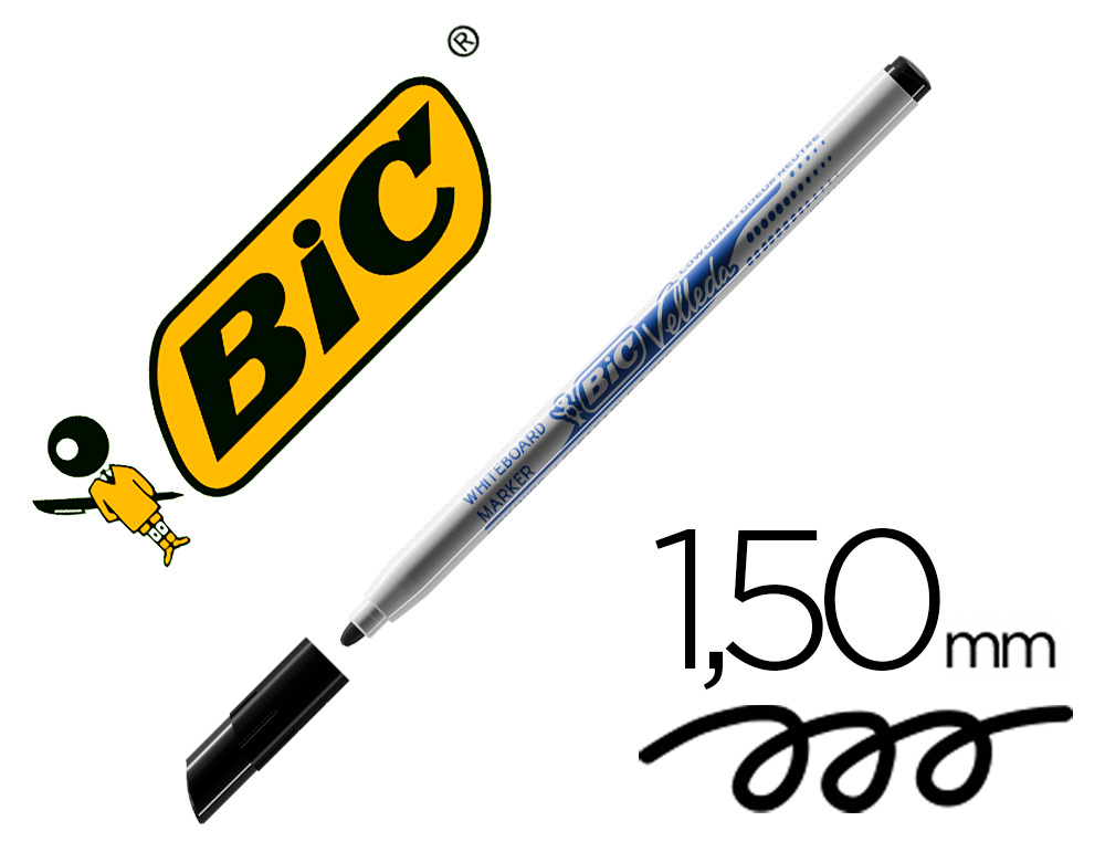 Photo of BIC Whiteboard Marker Slim Black Velleda
