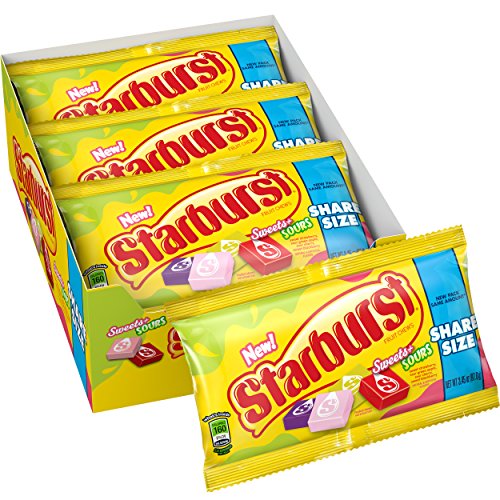 Wrigley Starburst Candy, Sweets & Sours, Share Size, 3.45 Oz (Innerpack Of 15)