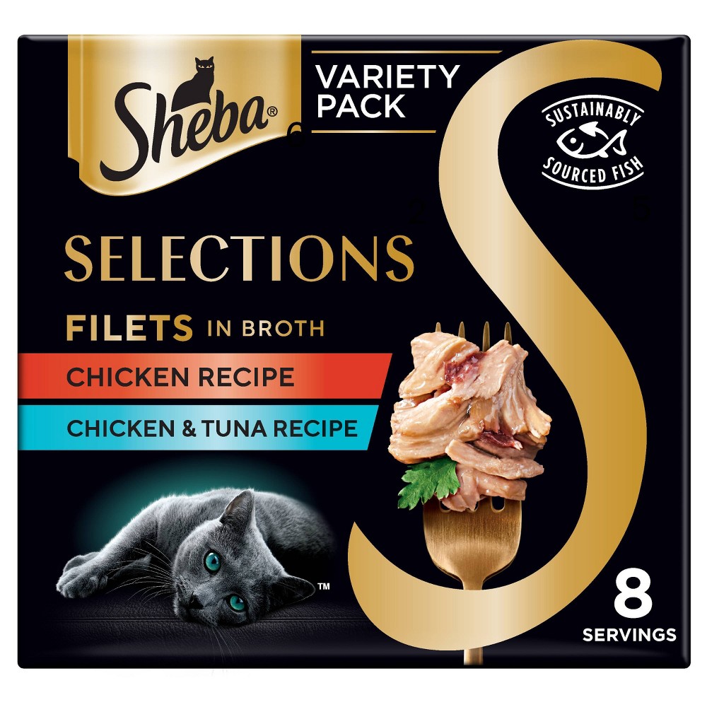 Sheba Selections Filets In Broth Complements Chicken And Tuna Flavor Variety Pac