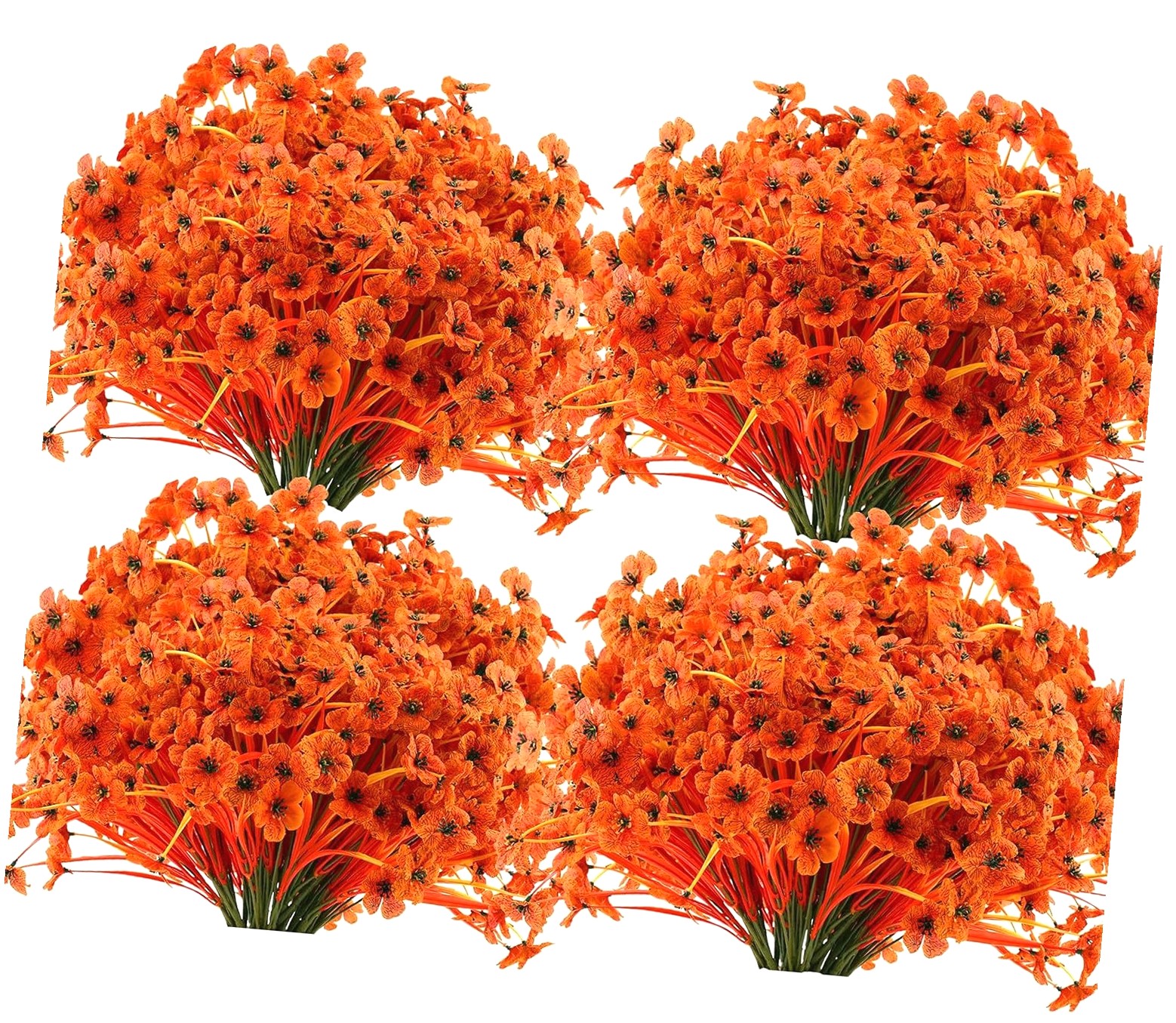 Wellsay Artificial Mums Fall Fake For Outdoors 12 Bundles Faux Mums For ...