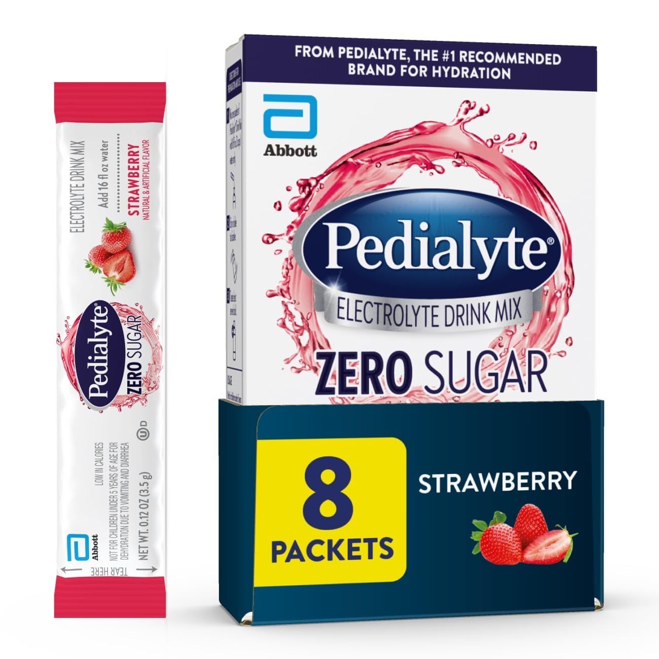 Pedialyte Electrolyte Drink Mix Zero Sugar Strawberry