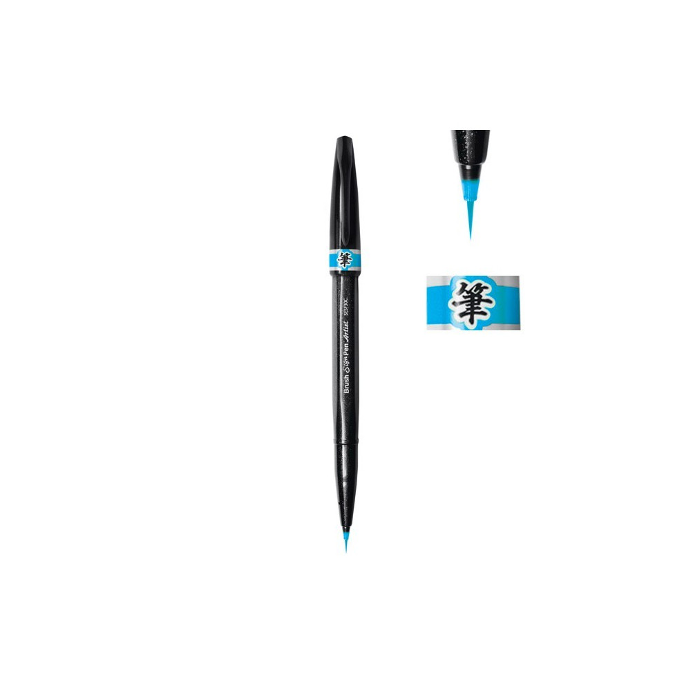 Photo of Pentel Artist Brush Sign Pen - Sky Blue