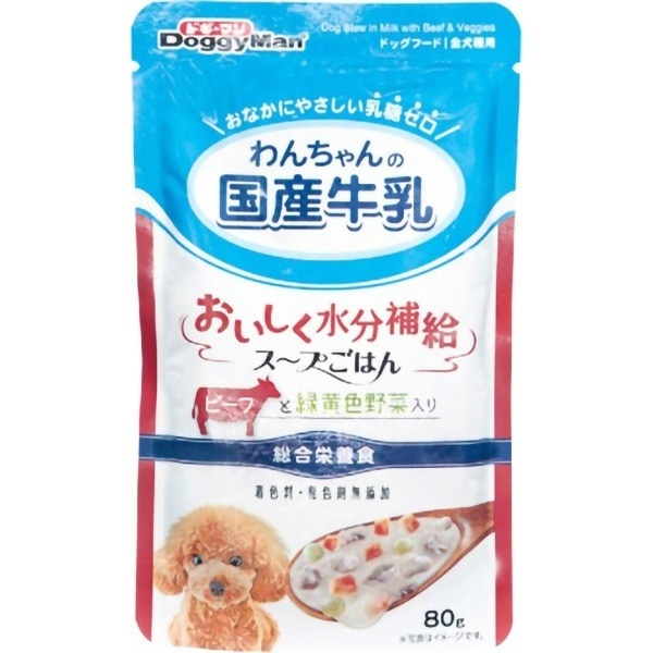 ドギーマンハヤシ Bulk Purchase) Doggyman Dog Food Made With Japanese Milk Soup Rice, Beef And Green And Yellow Vegetables, 80g, Dog Food [x30]