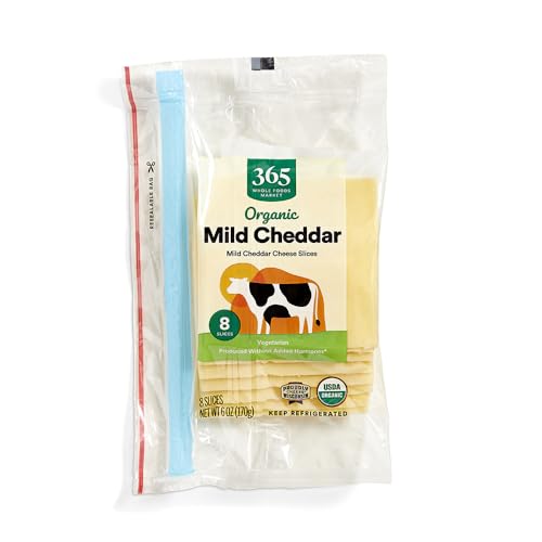365 by Whole Foods Market Organic Sliced Mild Cheddar Cheese, 6 Ounce