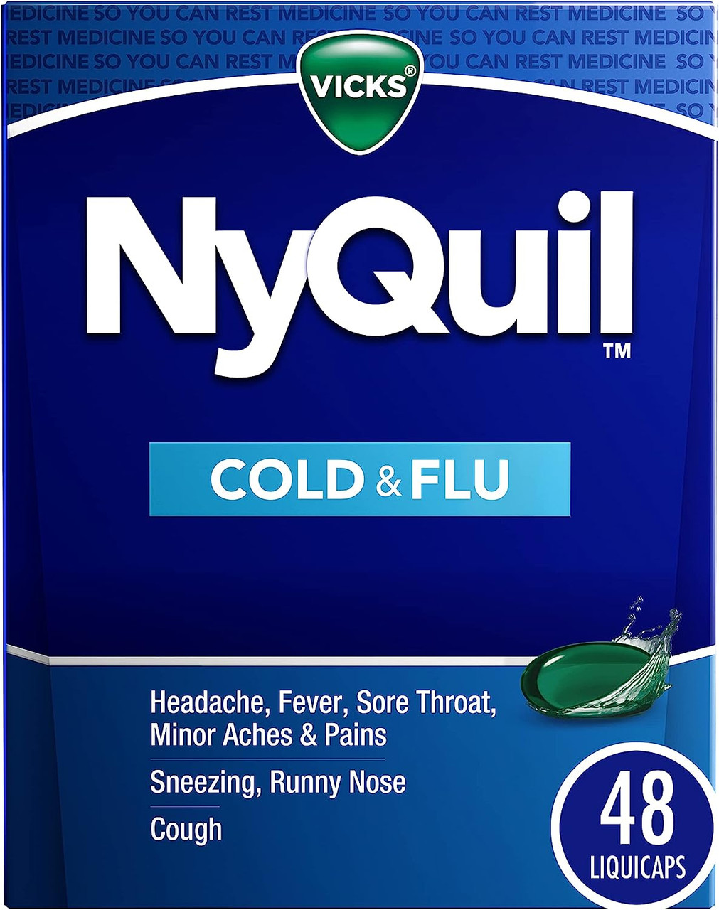 Vicks Cold & Flu, Nighttime Relief, Liquicaps