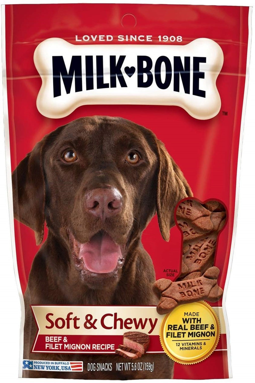 Milk-Bone Dog Snacks, Soft & Chewy, Beef Filet Mignon Recipe