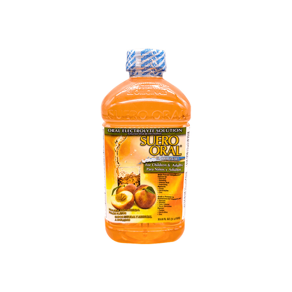 Suero Oral Electrolyte Solution, Peach Flavor 33.8 Fl Oz
