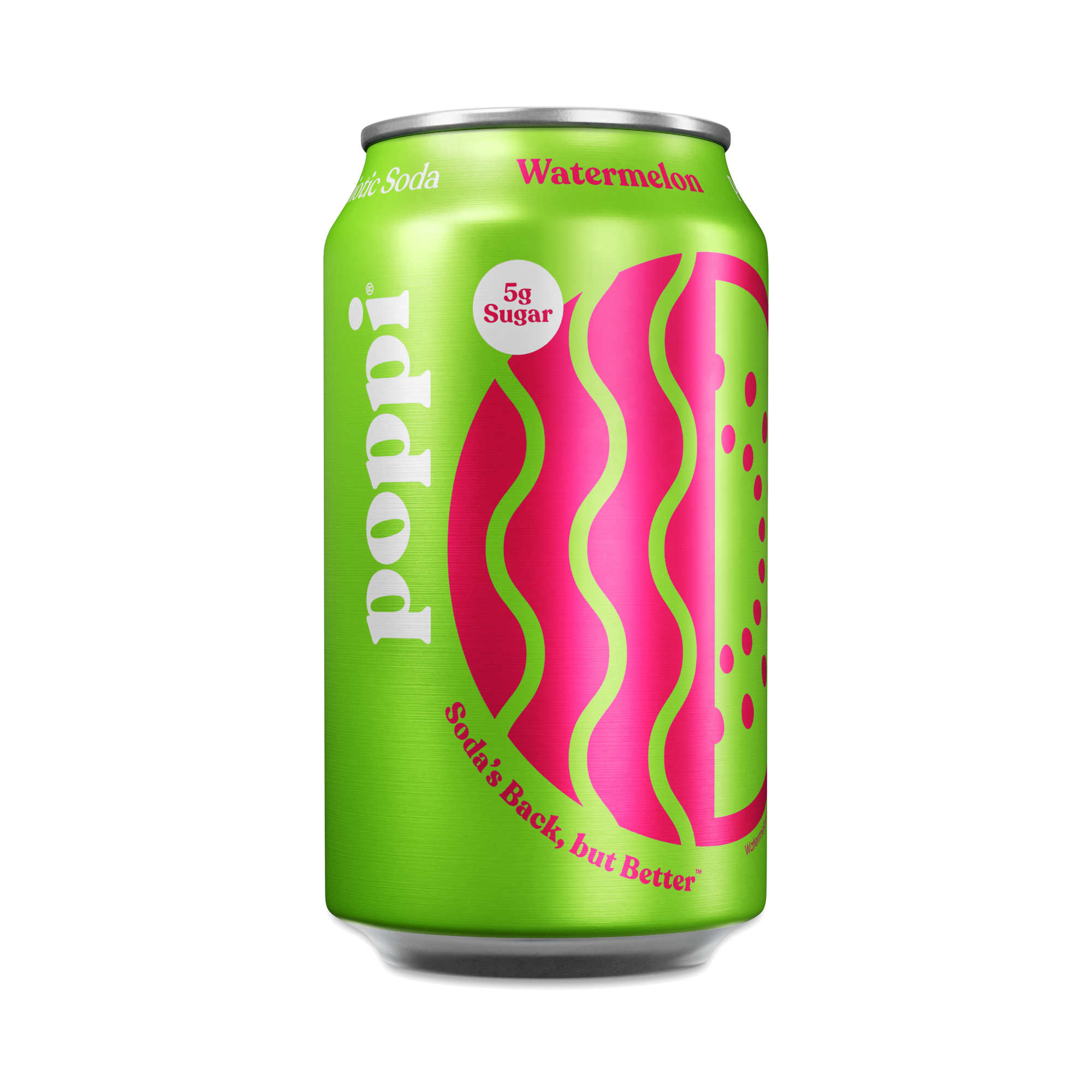 Poppi Watermelon Prebiotic Soda - 12 Fl Oz Can — UPC 709586514832 Poppi Watermelon Prebiotic Soda - 12 Fl Oz Can — UPC 709586514832