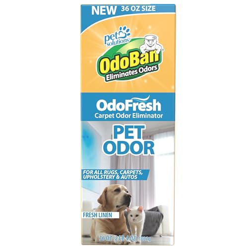 OdoBan OdoFresh Carpet And Room Deodorizer Powder For Home Smells And Odors Including Smoke Pet Urine Dogs And Cat Litter Fresh Linen Scent 36 Ounces