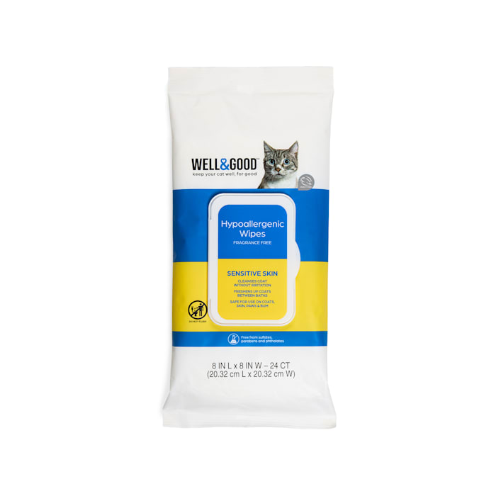 Well & Good Hypoallergenic Cat Wipes, Count Of 24