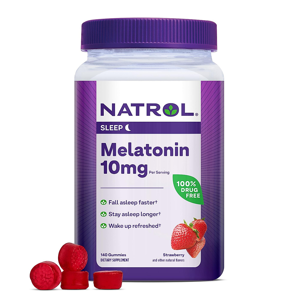 Natrol Melatonin, Sleep, 10 Mg, Gummies, Strawberry