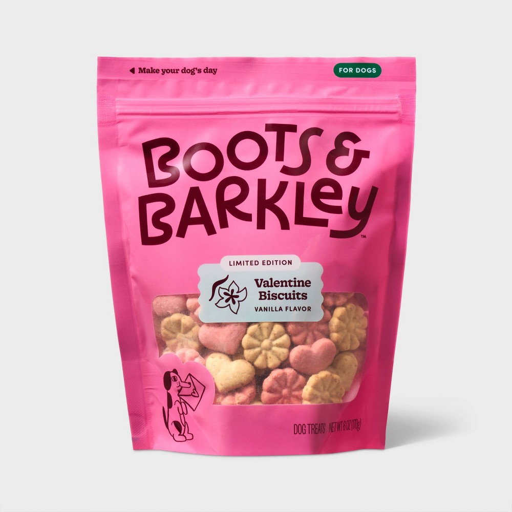 Boots & Barkley Valentine's Biscuits Vanilla Flavor Dog Treats 6oz