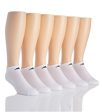 Adidas Men's Athletic Cushioned No Show Socks , White/Black, Large