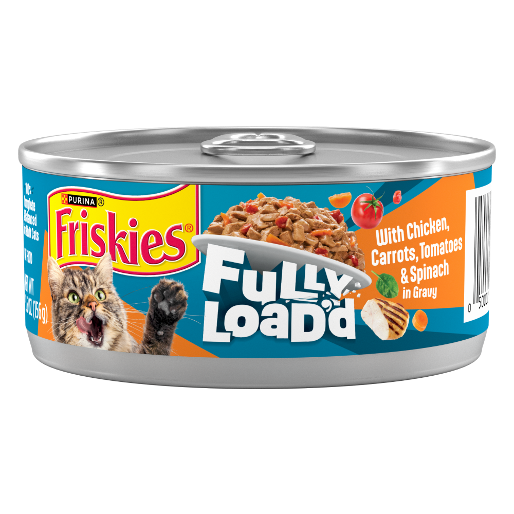 Purina Friskies Fully Load'd Wet Cat Food Chicken Carrots Tomatoes Spinach In Gravy