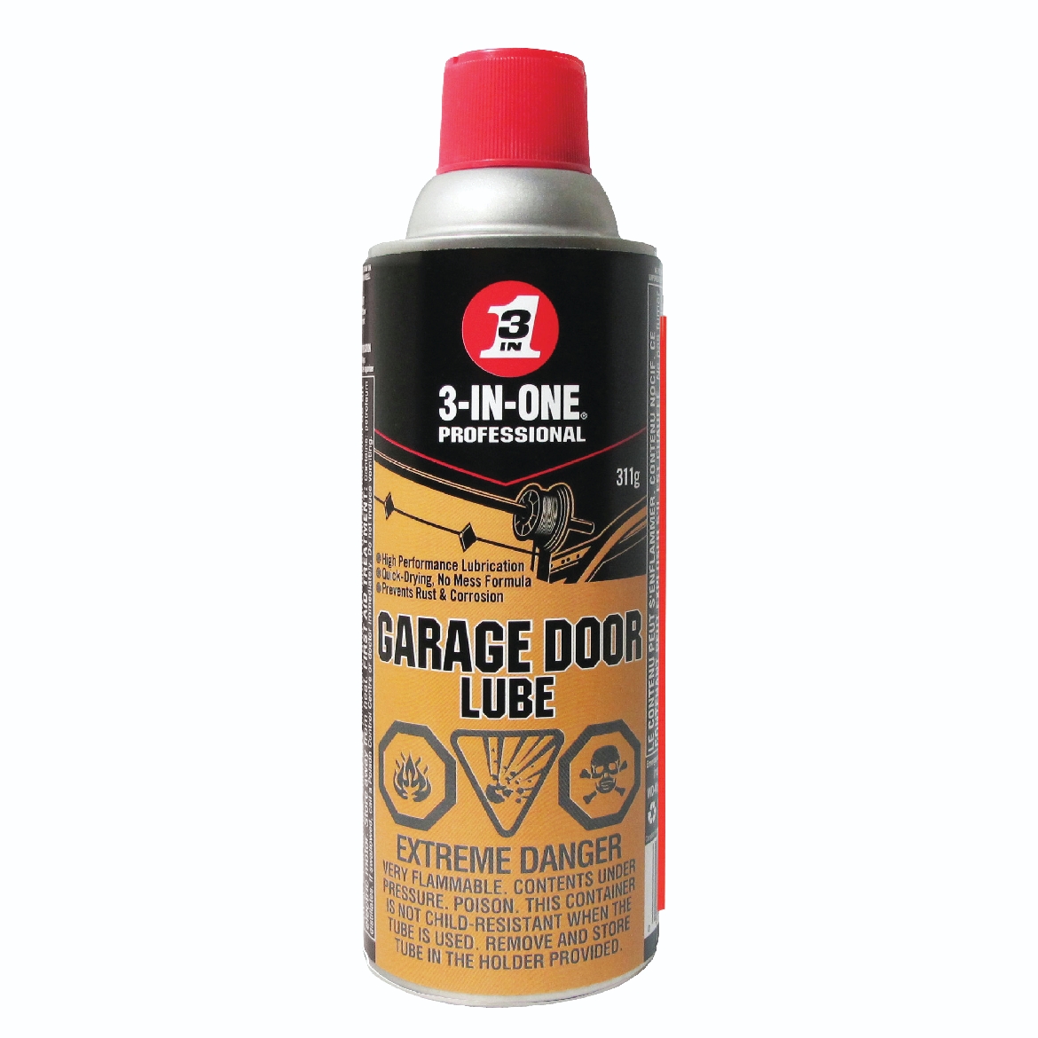 3-In-One 02252 Garage Door Lube, 311 G Aerosol Can [02252]