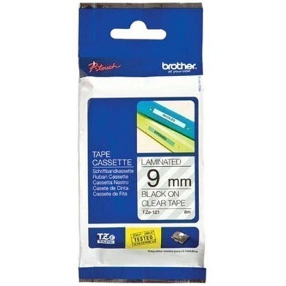 Photo of Brother 9MM Black On Clear Tape
