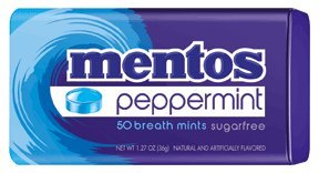 Perfetti Van Melle Mentos Sugar-Free Breath Mints, Peppermint, 1.27 Ounce