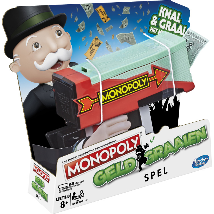 Hasbro Monopoly - Geld Graaien Nederlands, Vanaf 3 Spelers, Vanaf 8 Jaar