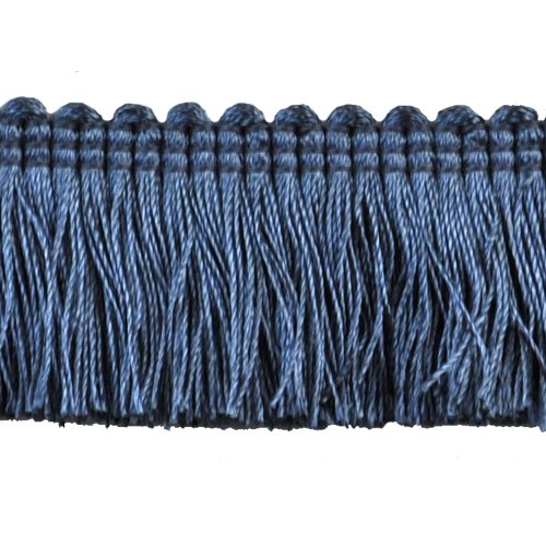 Brushed Fringe 1-1/2-Inch Polyester, 25 Yard Roll, Blue BF-4900-WB