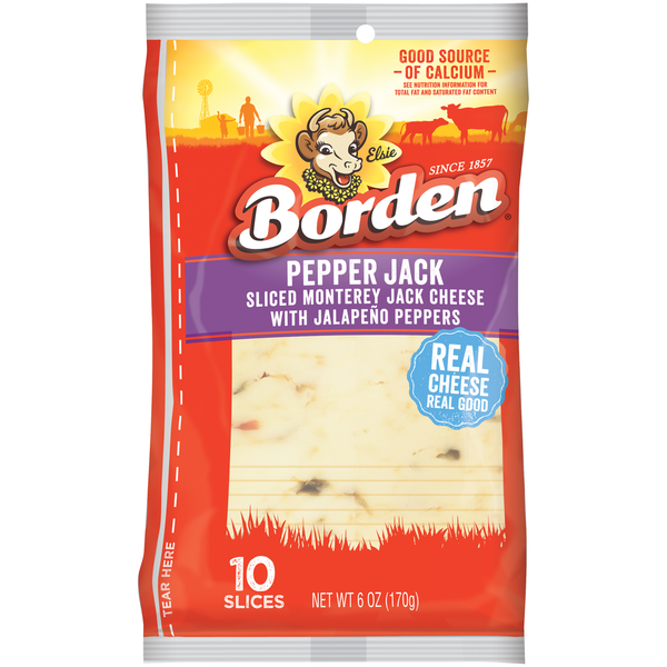 Photo of Borden Cheese, Slices, Pepper Jack