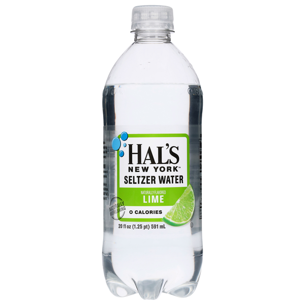Photo of Hal's New York Lime Seltzer Water - 20 Fl Oz Bottle