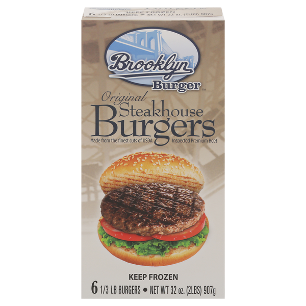 Photo of Brooklyn Burger Original Steakhouse Burgers, 1/3 Lb