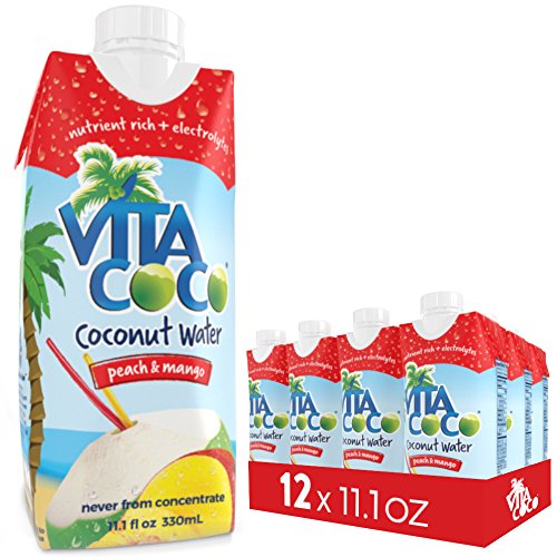 Vita Coco Coconut Water, Peach And Mango, 11.1 Ounce