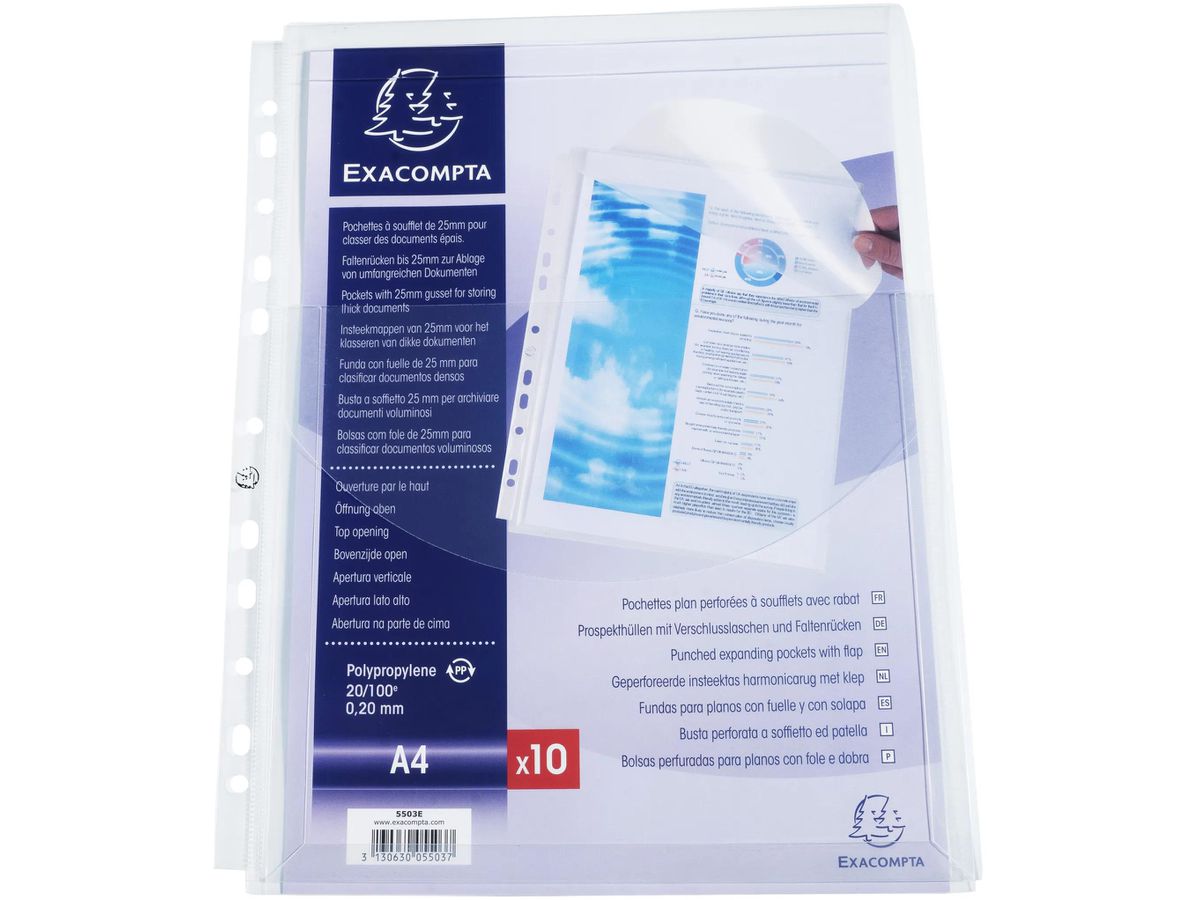 Photo of Exacompta 10 Pochettes Plan À Soufflets A4