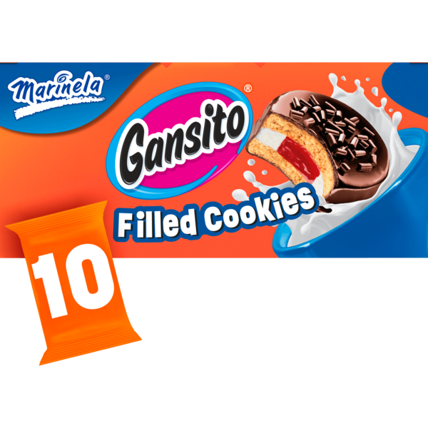 Marinela Cookies, Filled, 10 Packs