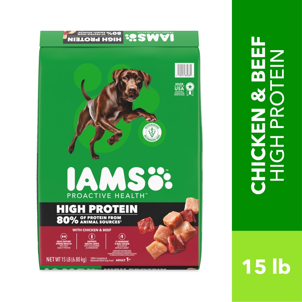 Iams Proactive Health High Protein Dry Dog Food With Chicken & Beef
