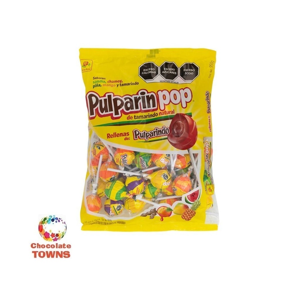 ‎de la Rosa Paletas Pulparin Pop Jumbo 50 Pzas