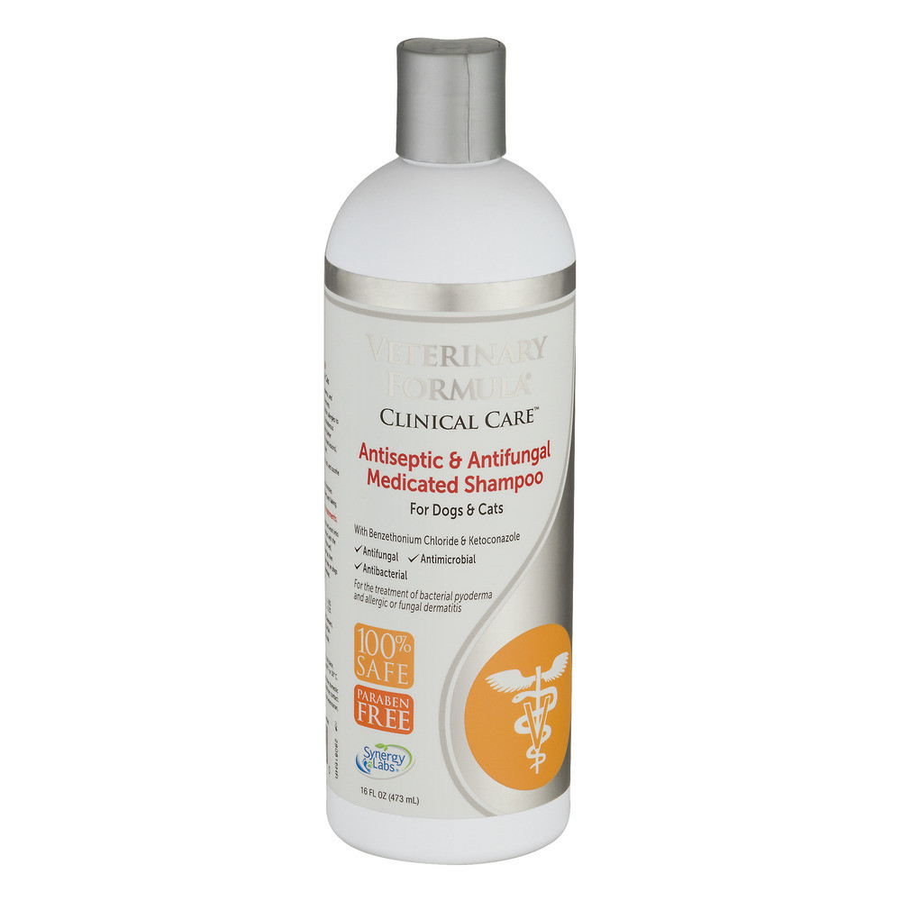 Synergy Labs Veterinary Formula Clinical Care Medicated Shampoo For Dogs & Cats Antiseptic & Antifungal