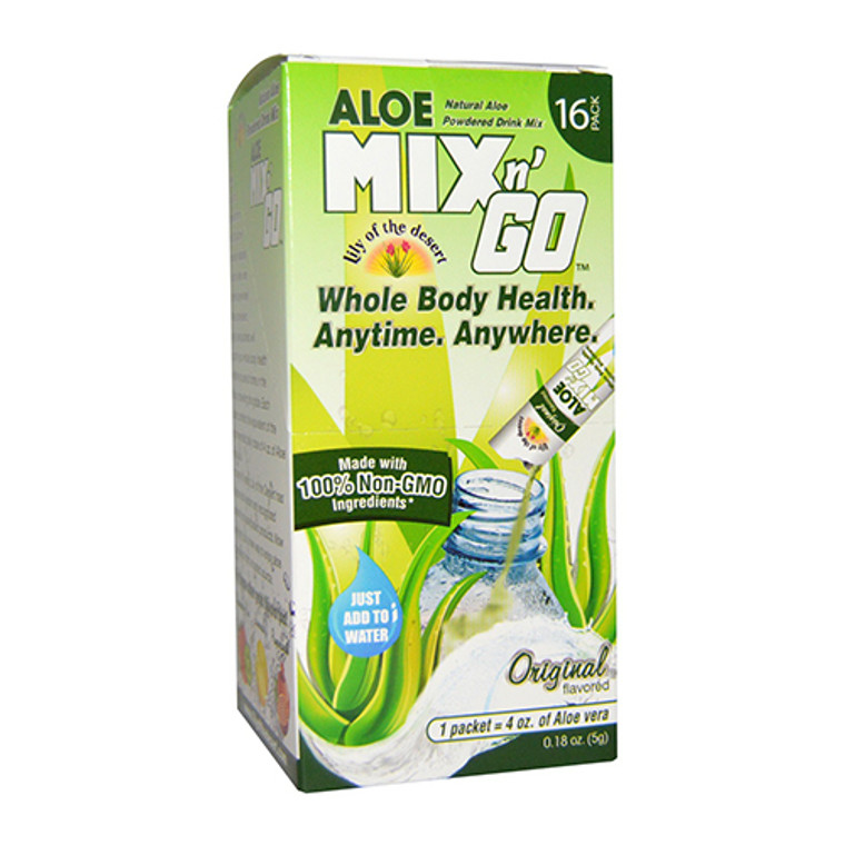 Aloe Mix N' Go Natural Aloe Powdered Drink Mix, Original