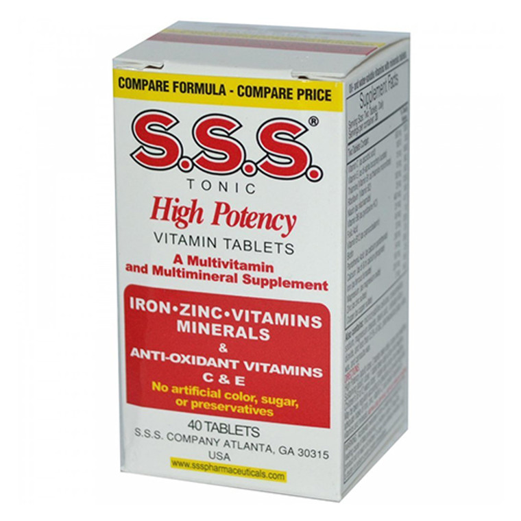 SSS Tonic Vitamin Tablets, High Potency