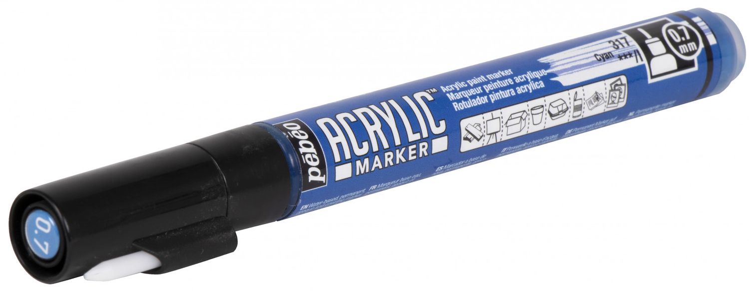 Photo of Pebeo Acrylic Marker - Cyan 0.7 Mm Fine Nib