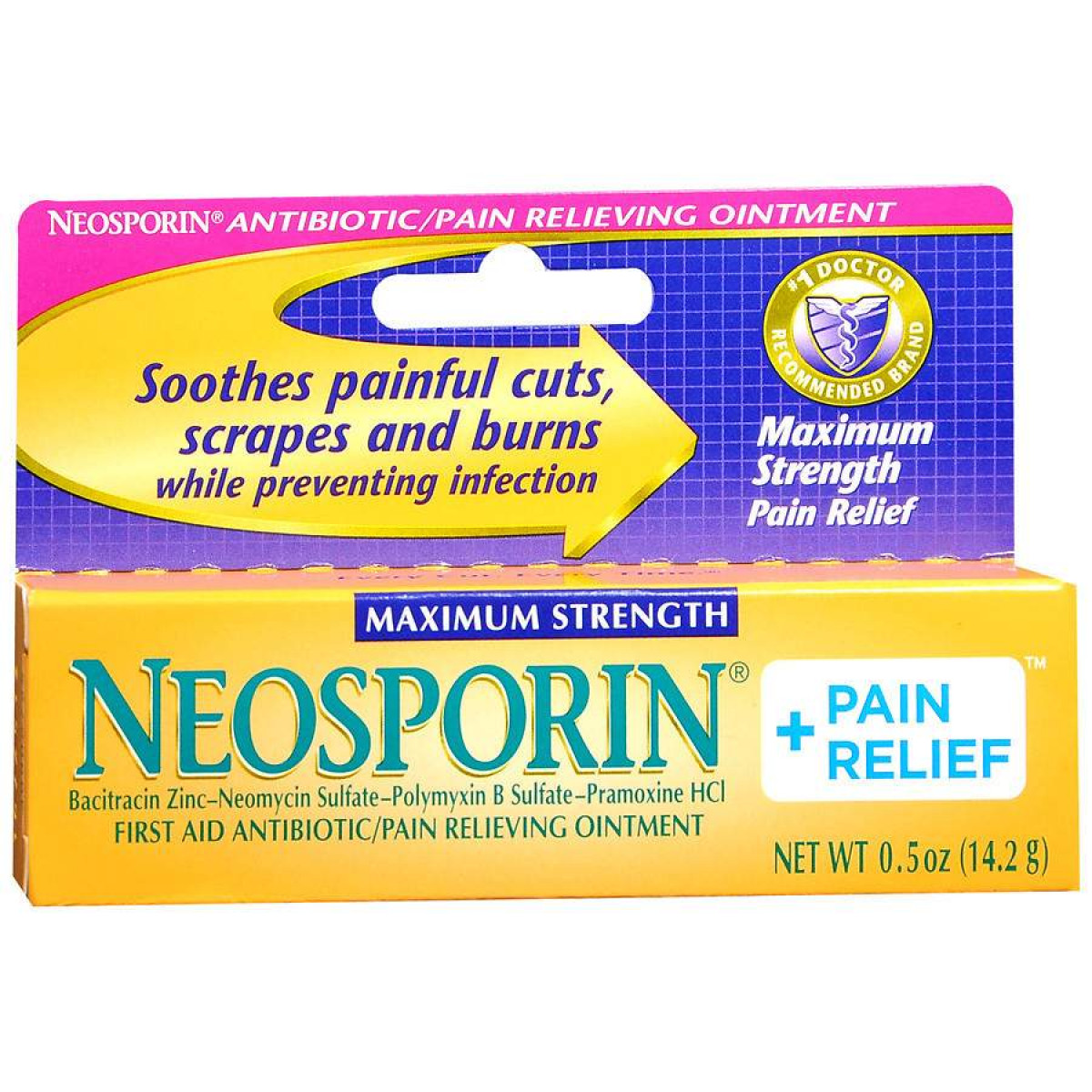 Neosporin Plus Pain Relief Antibiotic Ointment Maximum Strength, 0.5 Oz