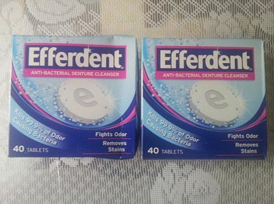 Efferdent Anti-bacterial Denture Cleanser (80 Tablets) Ins + Track