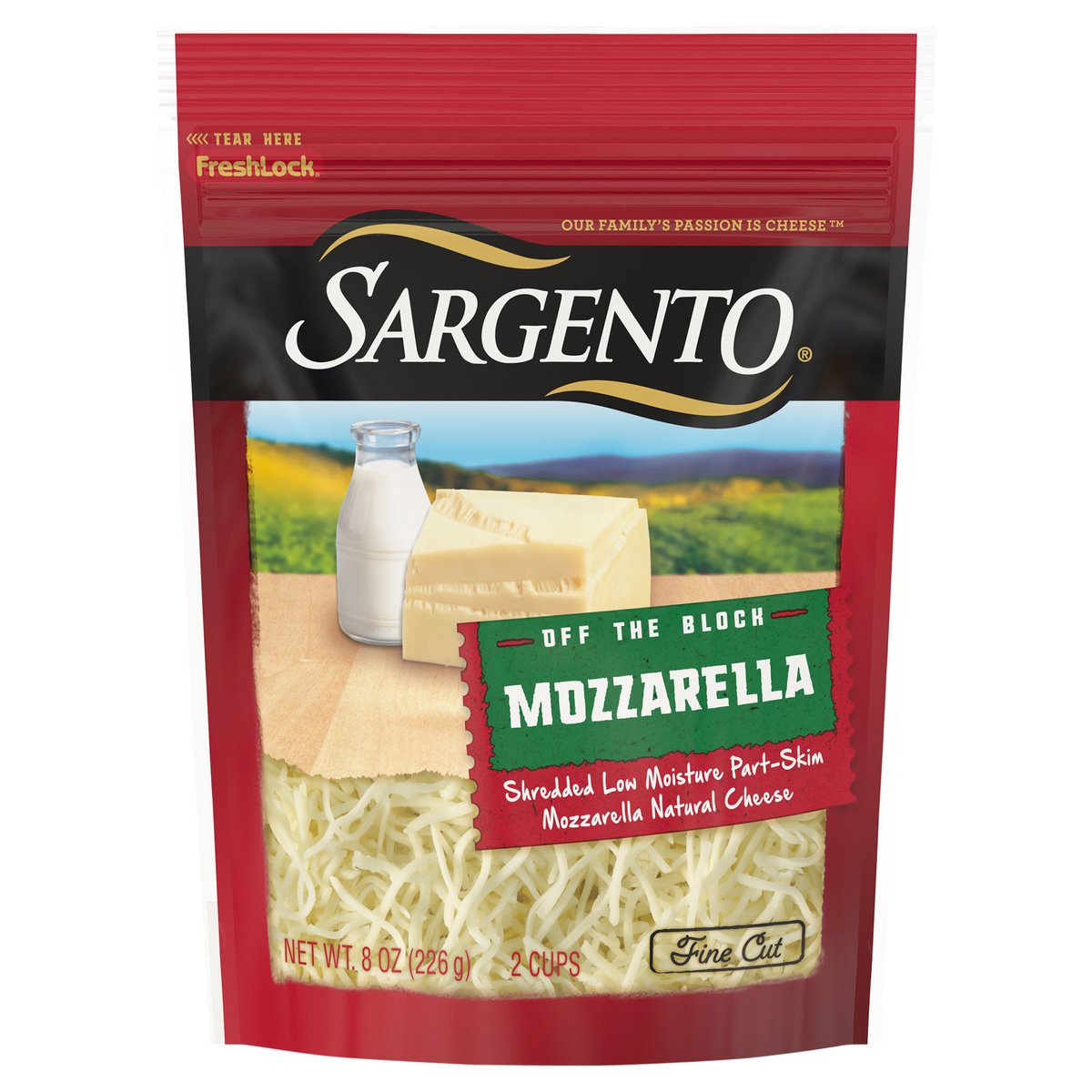 Sargento Shredded Cheese, Part Skim, Low Moisture, Natural, Mozzarella, Fine Cut 8 Oz